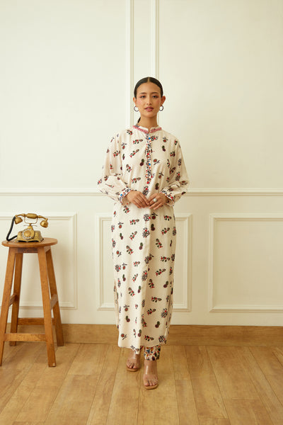 Nikasha Ivory Kohinoor Buta Print Co-or Set Indian designer wear online shopping melange singapore