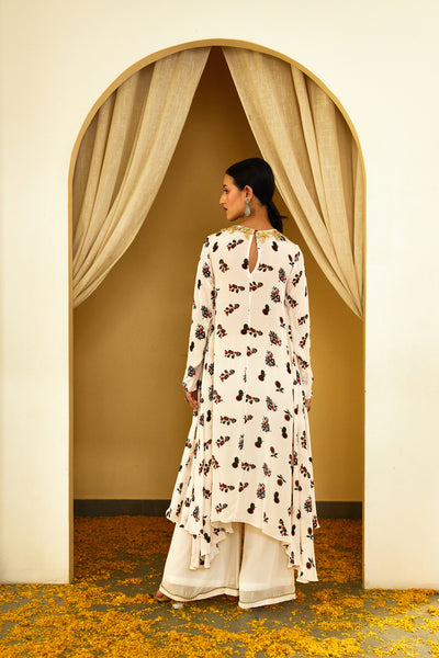 Nikasha Ivory Kohinoor Buta Print Palazzo Set Indian designer wear online shopping melange singapore