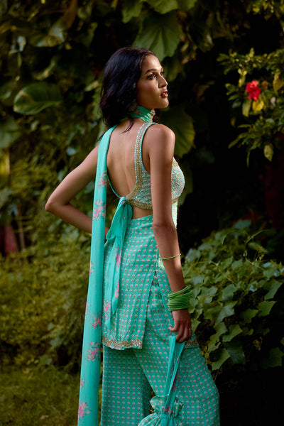 Nikasha Janeman Aqua Short Kurta indian designer wear online shopping melange singapore 
