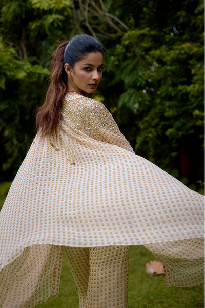 Nikasha Janeman Cream Co-ord Set indian designer wear online shopping melange singapore 