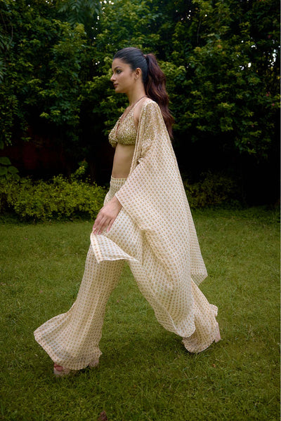Nikasha Janeman Cream Co-ord Set indian designer wear online shopping melange singapore 
