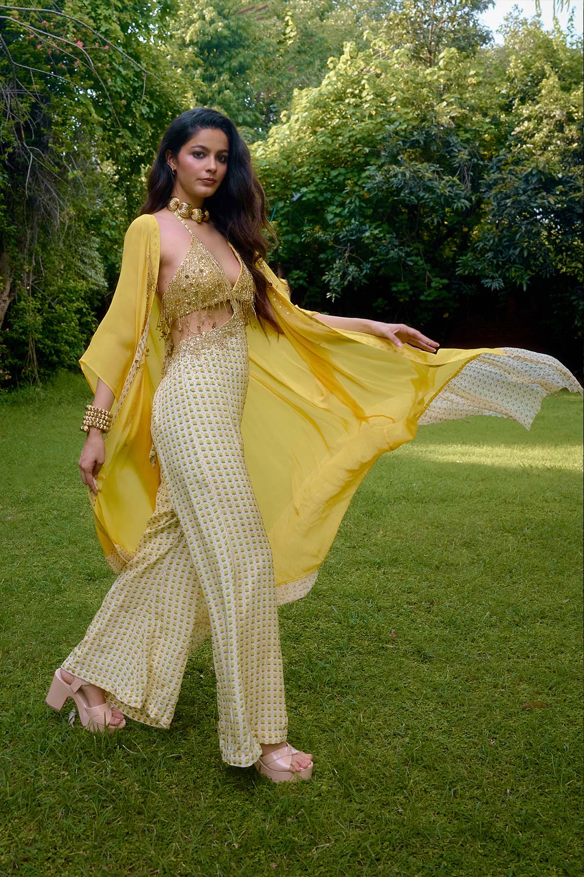 Nikasha Janeman Cream Jumpsuit indian designer wear online shopping melange singapore 