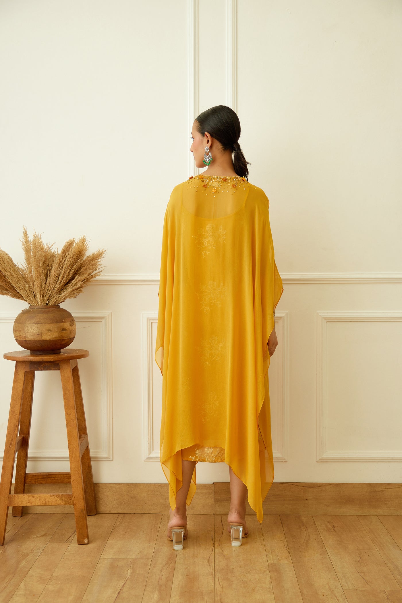 Nikasha Ochre Kaftan Set Indian designer wear online shopping melange singapore