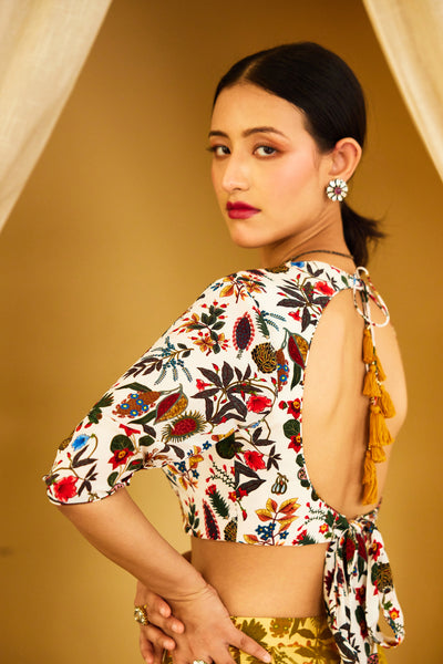 Nikasha Ochre Pure Organza Double Layer Lehenga Set Indian designer wear online shopping melange singapore