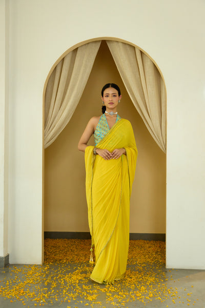 Nikasha Pitambari Pure Silk Chiffon Saree Indian designer wear online shopping melange singapore