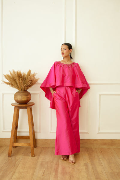 Nikasha Rani Pink Embroidered Co-ord Set Indian designer wear online shopping melange singapore