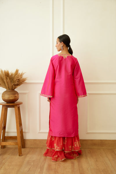 Nikasha Rani Pink Embroidered Sharara Set Indian designer wear online shopping melange singapore