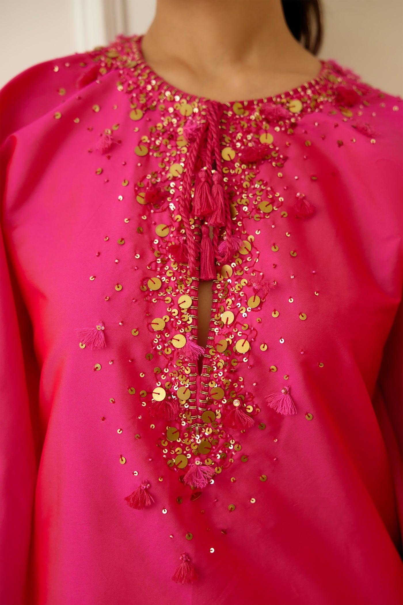 Nikasha Rani Pink Embroidered Skirt Set Indian designer wear online shopping melange singapore
