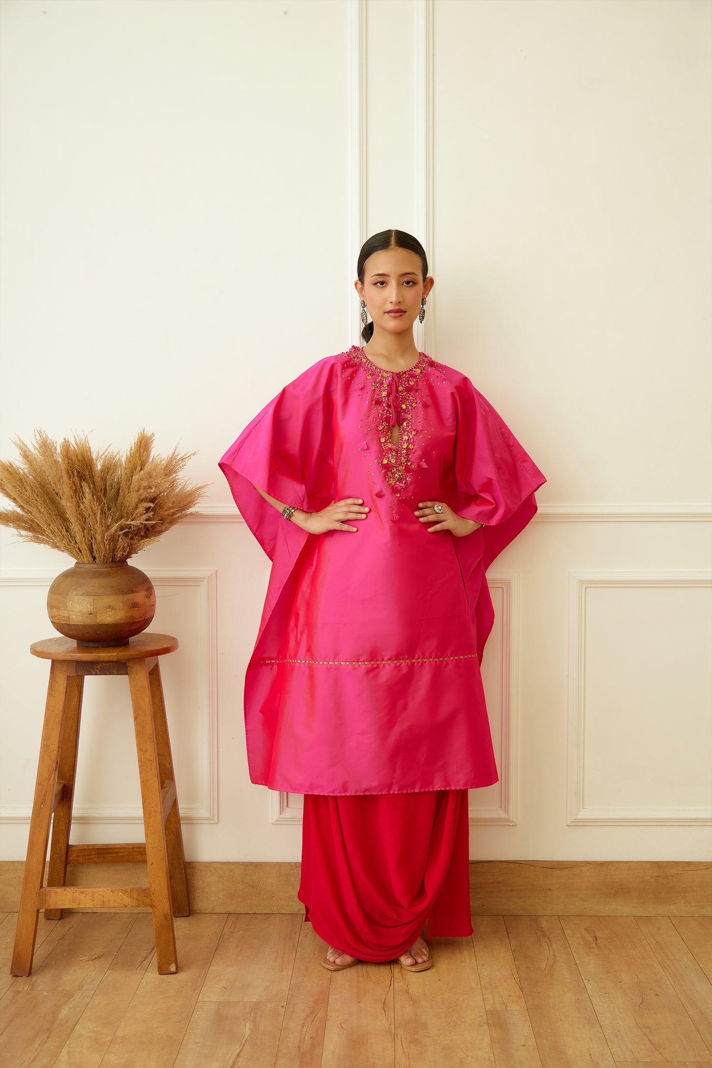 Nikasha Rani Pink Embroidered Skirt Set Indian designer wear online shopping melange singapore