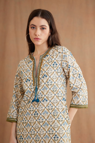 Nikasha Bespoke Hand Embroidered Tunic Dress designer wear online shopping melange singapore