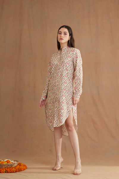 Nikasha Bespoke Hi Low Shirt Dress Indian designer wear online shopping melange singapore