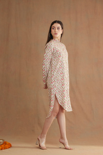 Nikasha Bespoke Hi Low Shirt Dress Indian designer wear online shopping melange singapore