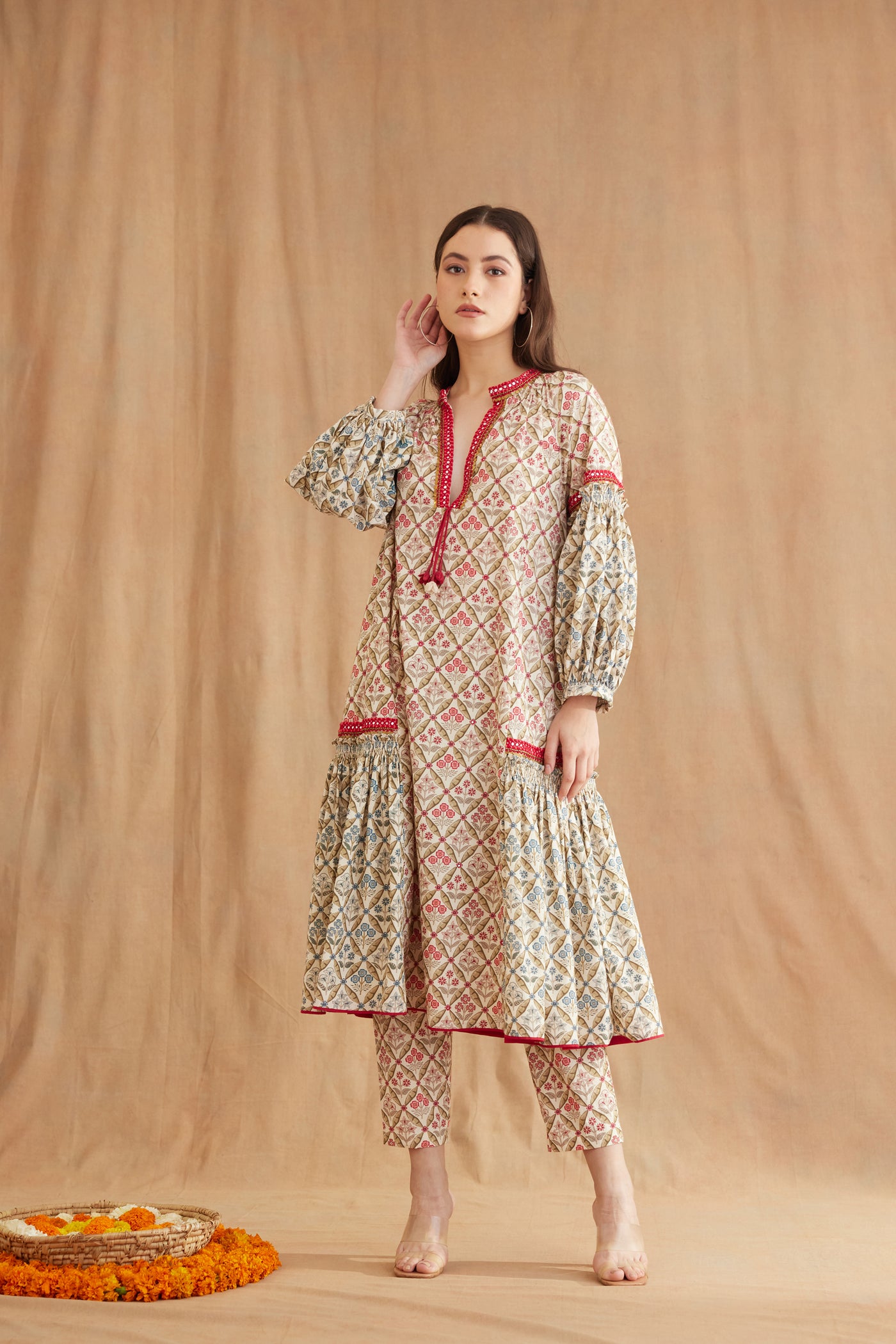 Nikasha Bespoke Mughal Print Co Ord Sets Indian designer wear online shopping melange singapore