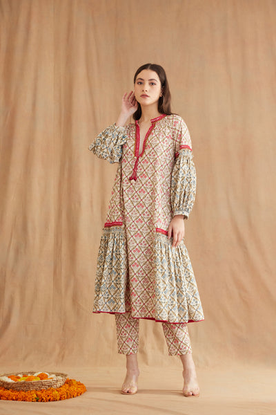 Nikasha Bespoke Mughal Print Co Ord Sets Indian designer wear online shopping melange singapore