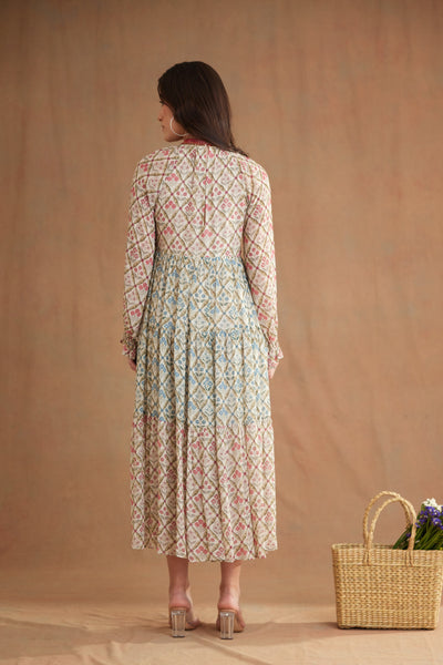Nikasha Bespoke Tier Midi Dress Indian designer wear online shopping melange singapore