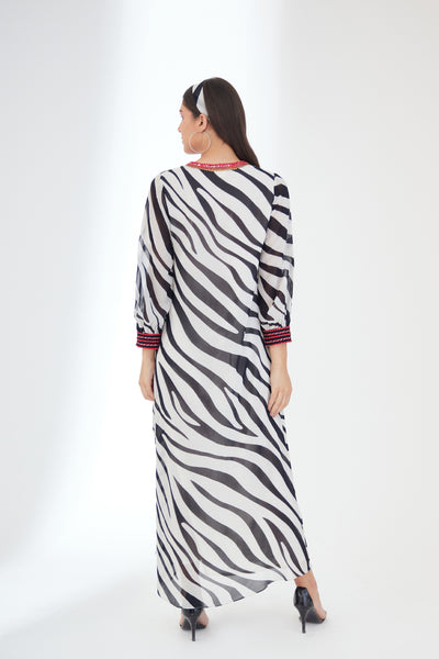 Nikasha Black And White Maxi Dress designer wear online shopping melange singapore