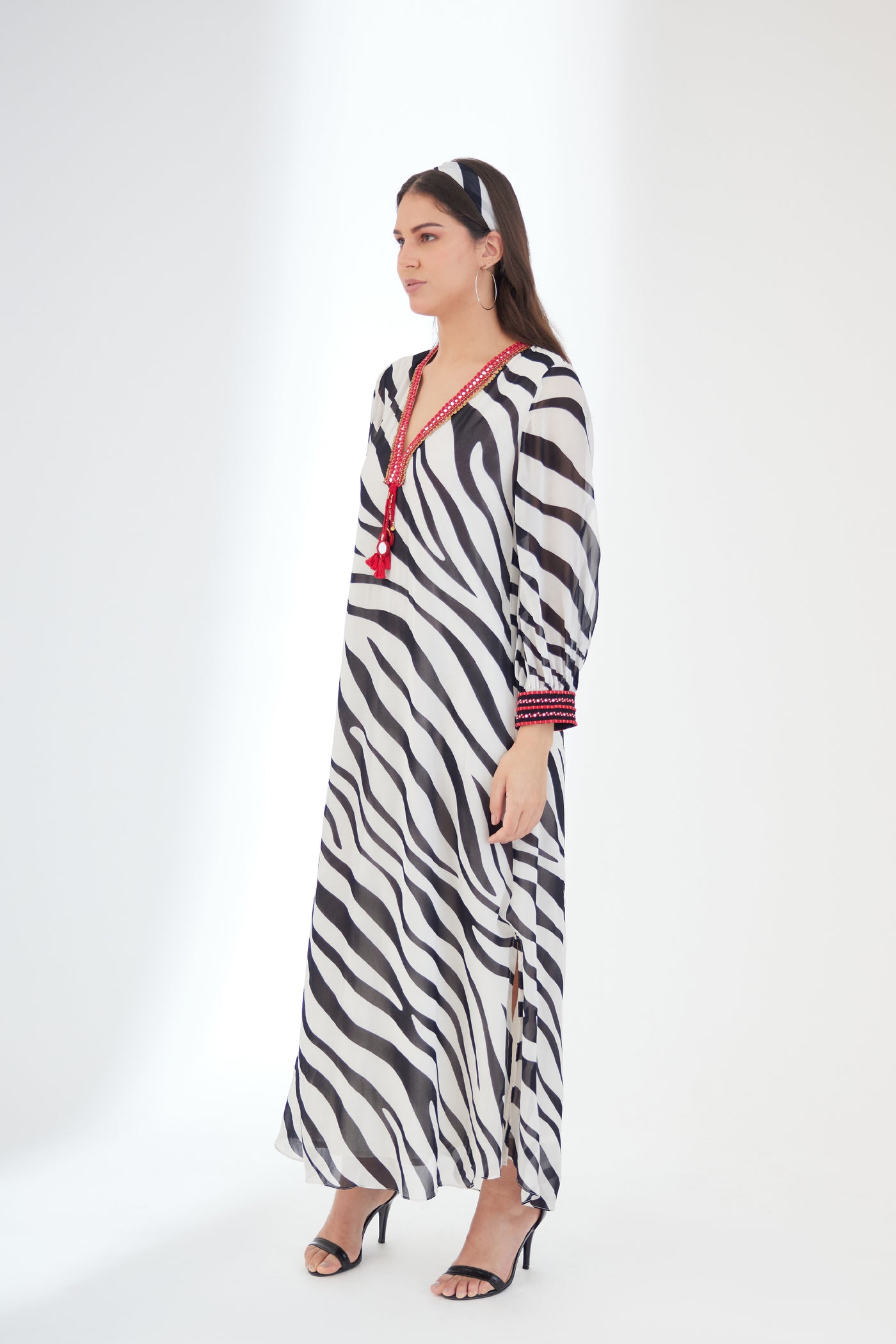 Nikasha Black And White Maxi Dress designer wear online shopping melange singapore