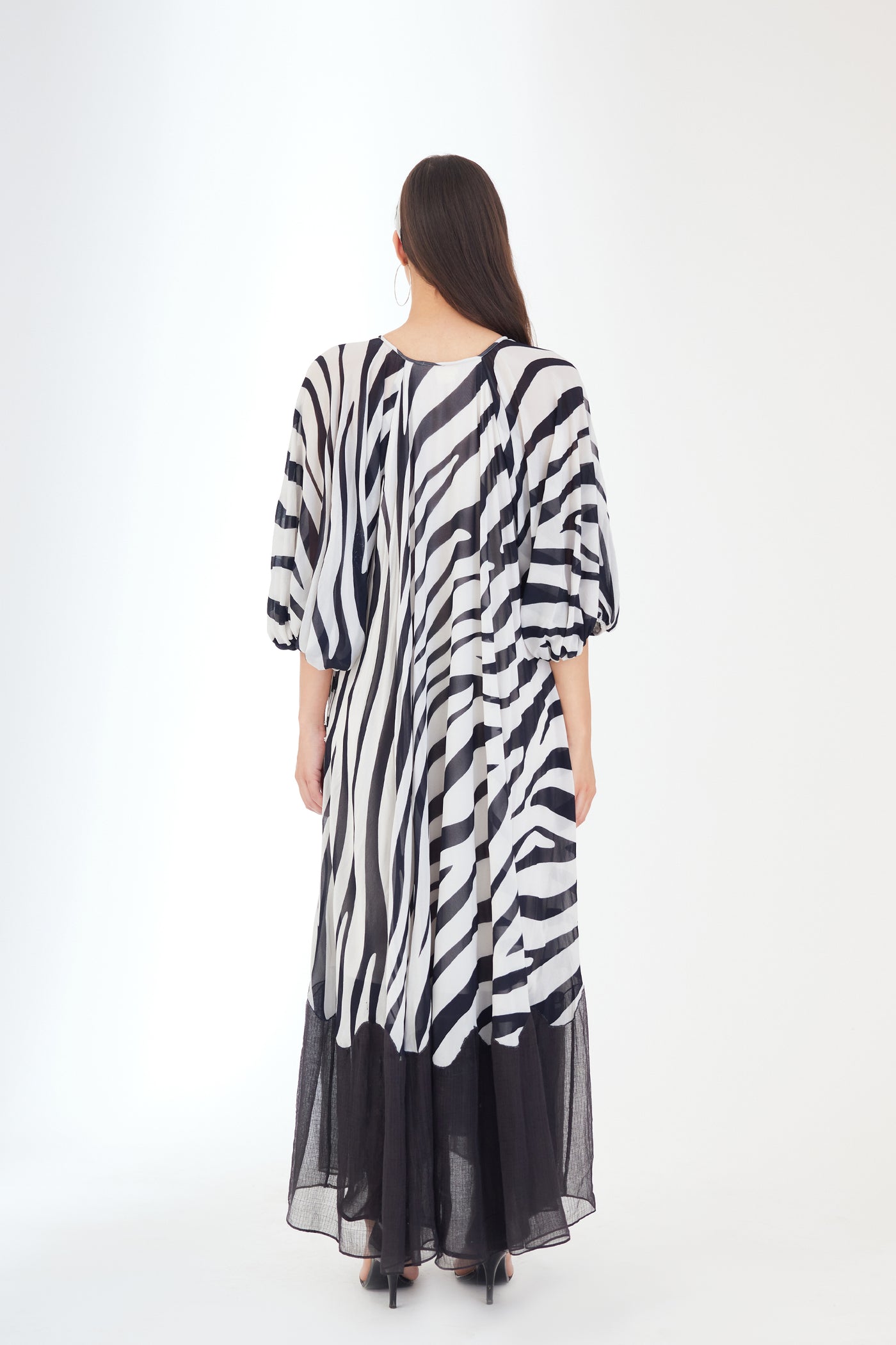 Nikasha Black And White Tassels Maxi Dress designer wear online shopping melange singapore