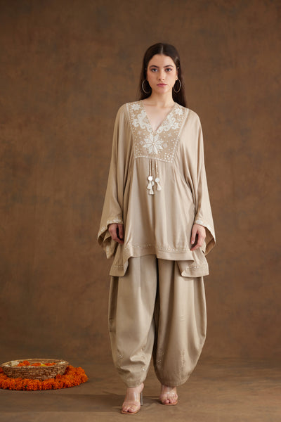 Nikasha Fawn Kaftan Dress Indian designer wear online shopping melange singapore