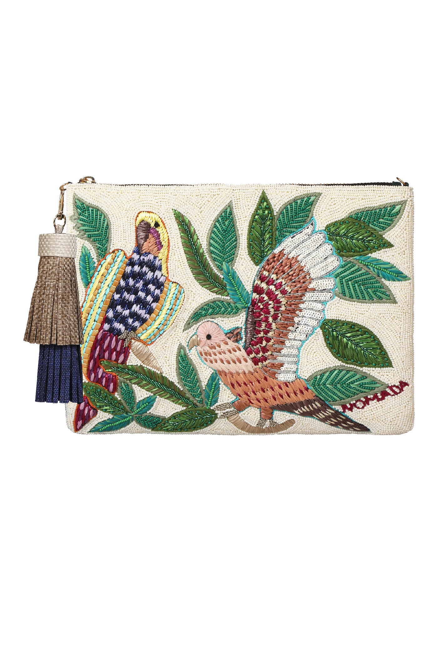 Nomada Accessories Lovebirds Zipper Indian designer wear online shopping melange singapore