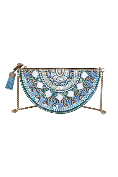 Nomada Accessories Out of the Blue Clutch Indian designer wear online shopping melange singapore