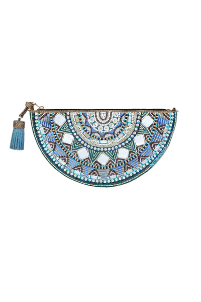 Nomada Accessories Out of the Blue Clutch Indian designer wear online shopping melange singapore