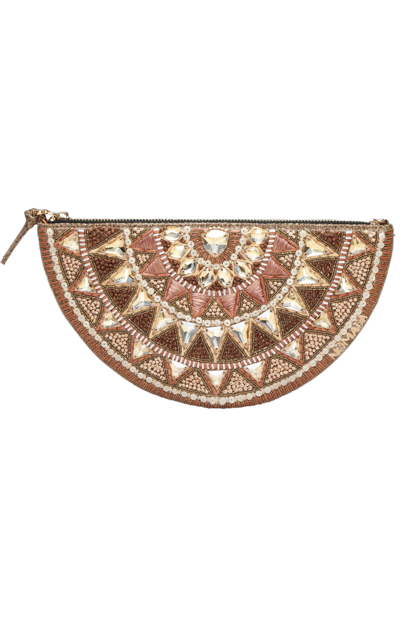 Nomada Accessories Semi Sun Clutch Rose Gold Indian designer wear online shopping melange singapore