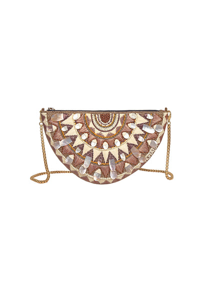 Nomada Accessories Totec Shell Clutch Nude Pink Indian designer wear online shopping melange singapore