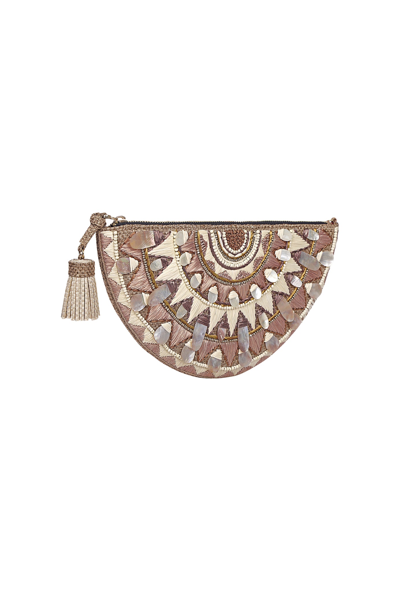 Nomada Accessories Totec Shell Clutch Nude Pink Indian designer wear online shopping melange singapore