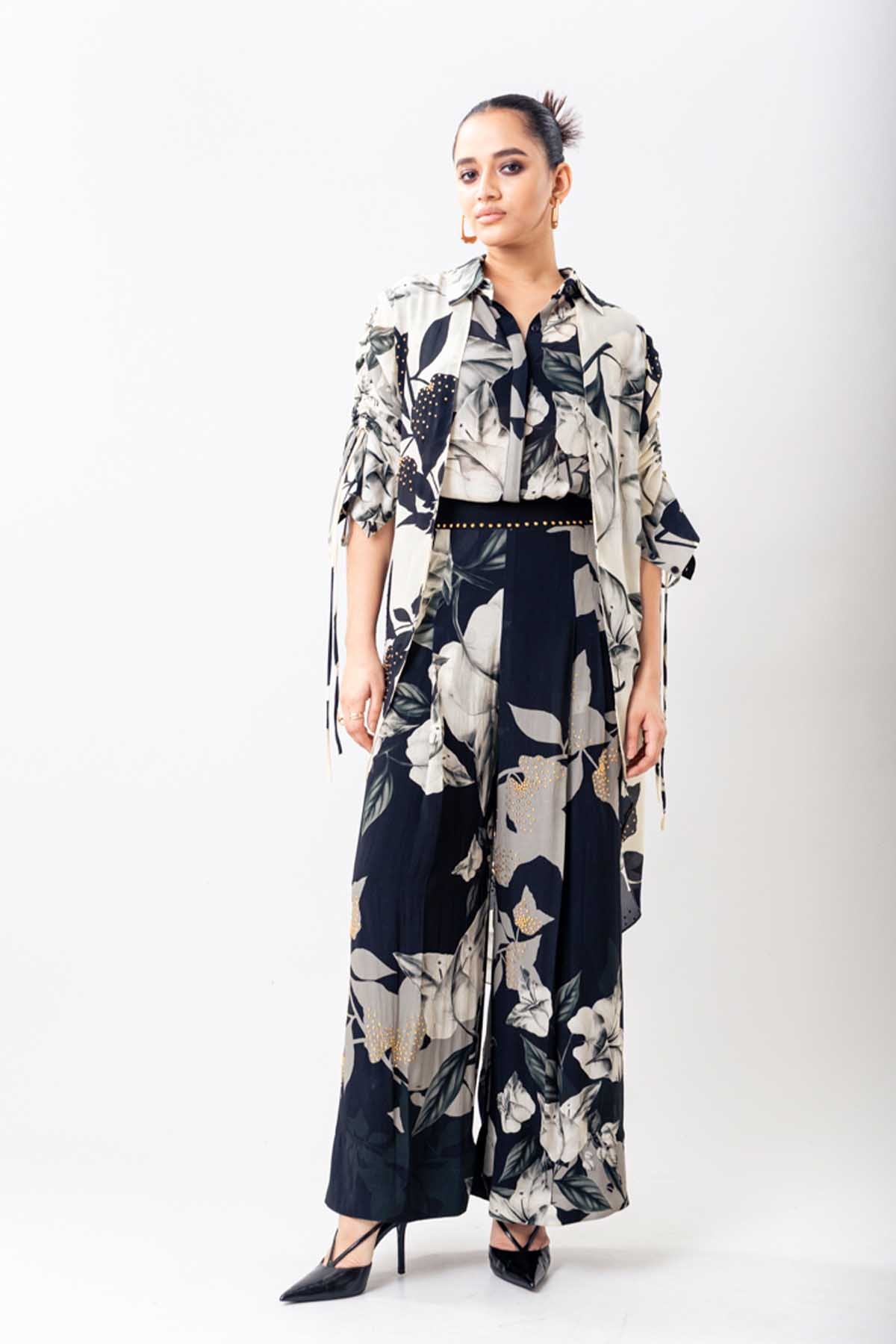 Nupur Kanoi Black A Line Pant Set indian designer wear online shopping melange singapore 