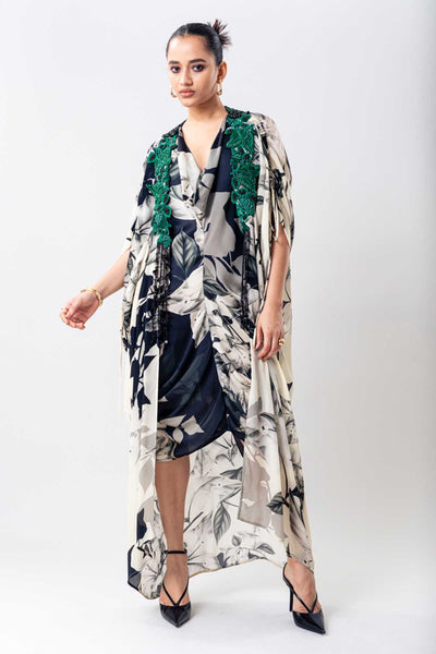Nupur Kanoi Black Cowl Dress Set indian designer wear online shopping melange singapore 