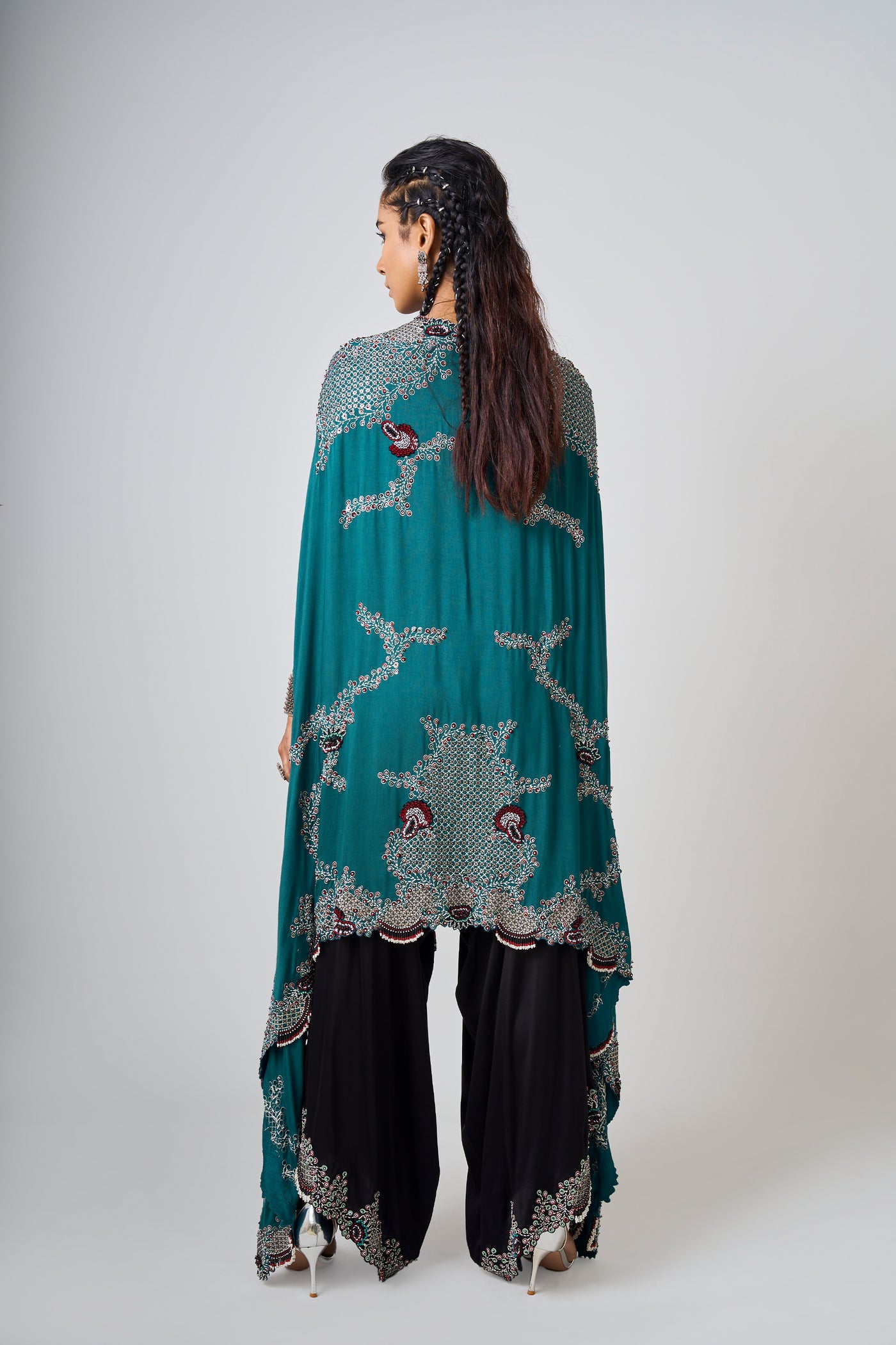 Nupur Kanoi Black Drape Pants Set indian designer wear online shopping melange singapore