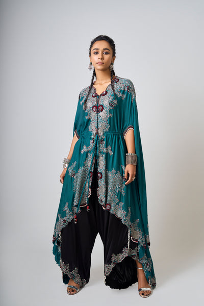 Nupur Kanoi Black Drape Pants Set indian designer wear online shopping melange singapore