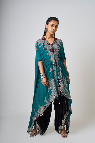Nupur Kanoi Black Drape Pants Set indian designer wear online shopping melange singapore