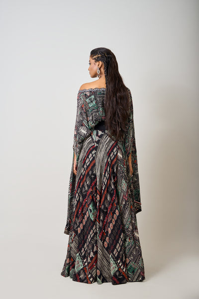 Nupur Kanoi Black Printed Lehenga Set indian designer wear online shopping melange singapore