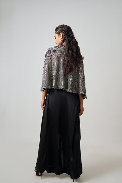 Nupur Kanoi Black Short Cape Set indian designer wear online shopping melange singapore