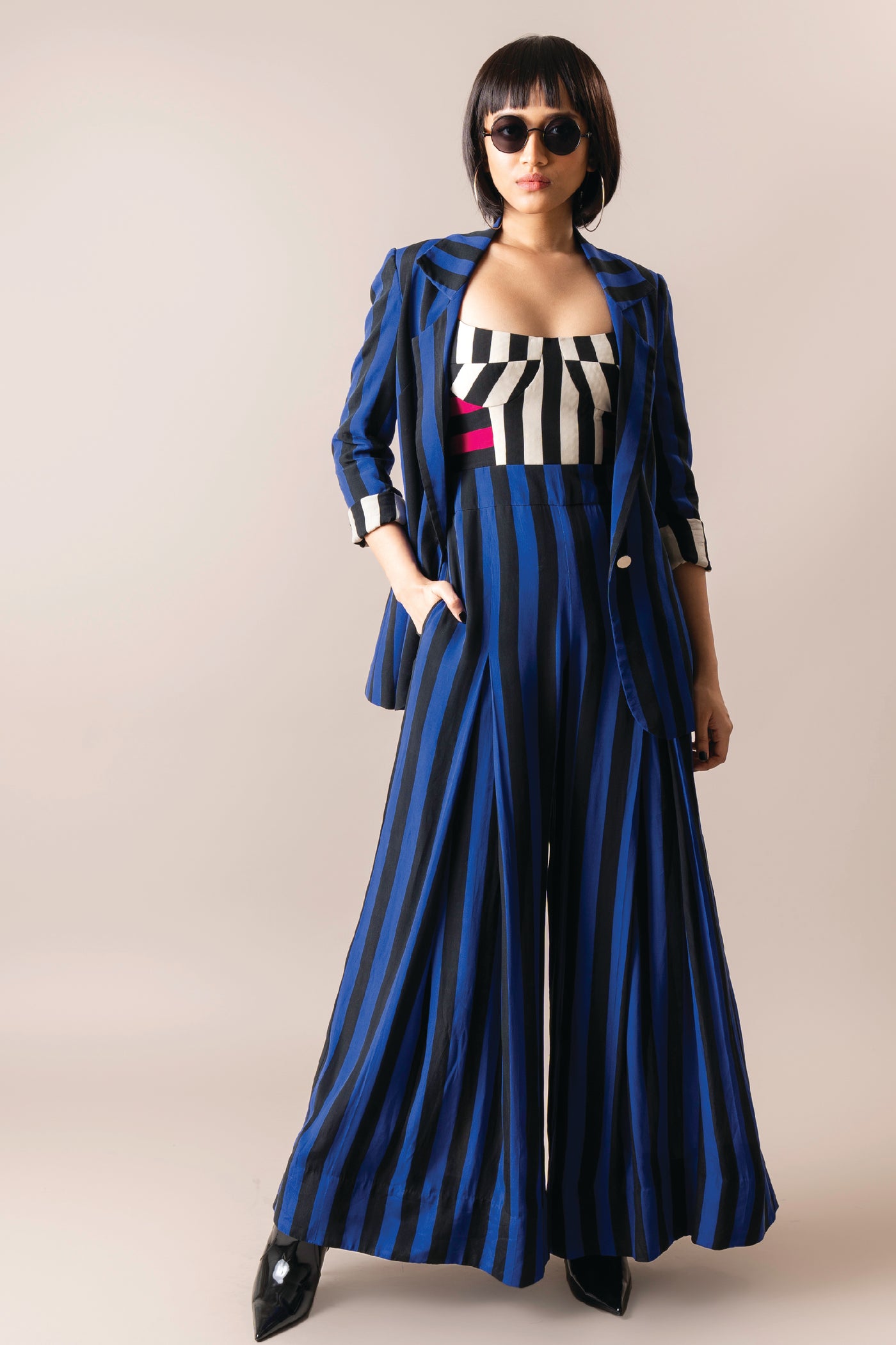 Nupur Kanoi Blazer And Box Pleated Bustier Jumpsuit indian designer wear online shopping melange singapore