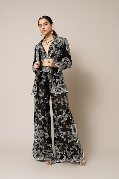 Nupur Kanoi Blazer Set Black indian designer wear online shopping melange singapore