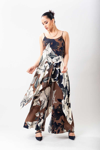 Nupur Kanoi Brown Strappy Singlet Pants Set indian designer wear online shopping melange singapore 