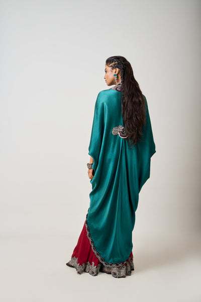 Nupur Kanoi Burgundy Gharara Set ndian designer wear online shopping melange singapore
