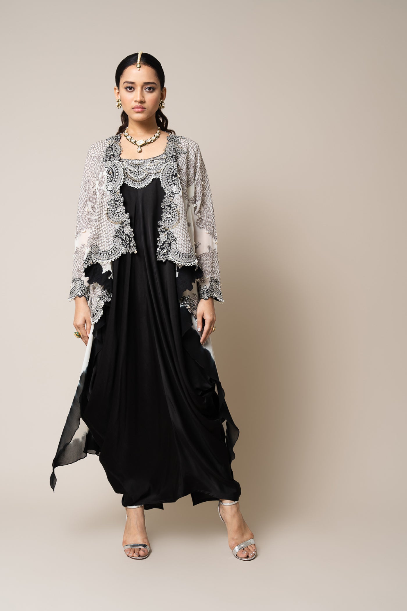 Nupur Kanoi Cape And Dress Set indian designer wear online shopping melange singapore