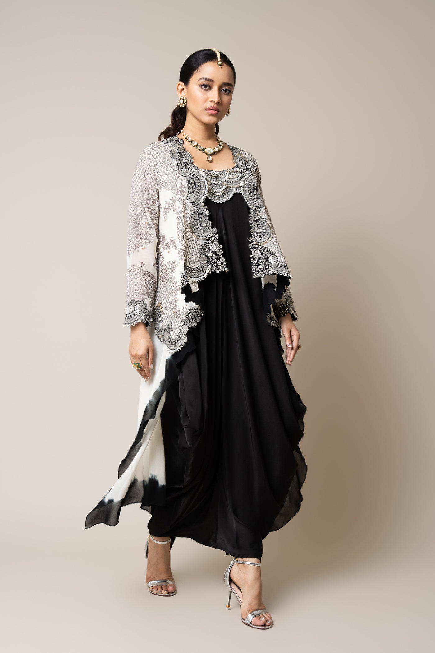 Nupur Kanoi Cape And Dress Set indian designer wear online shopping melange singapore