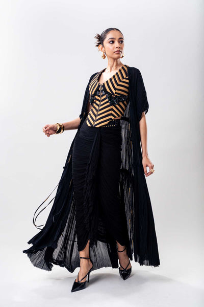 Nupur Kanoi Cape Top Skirt Set indian designer wear online shopping melange singapore 