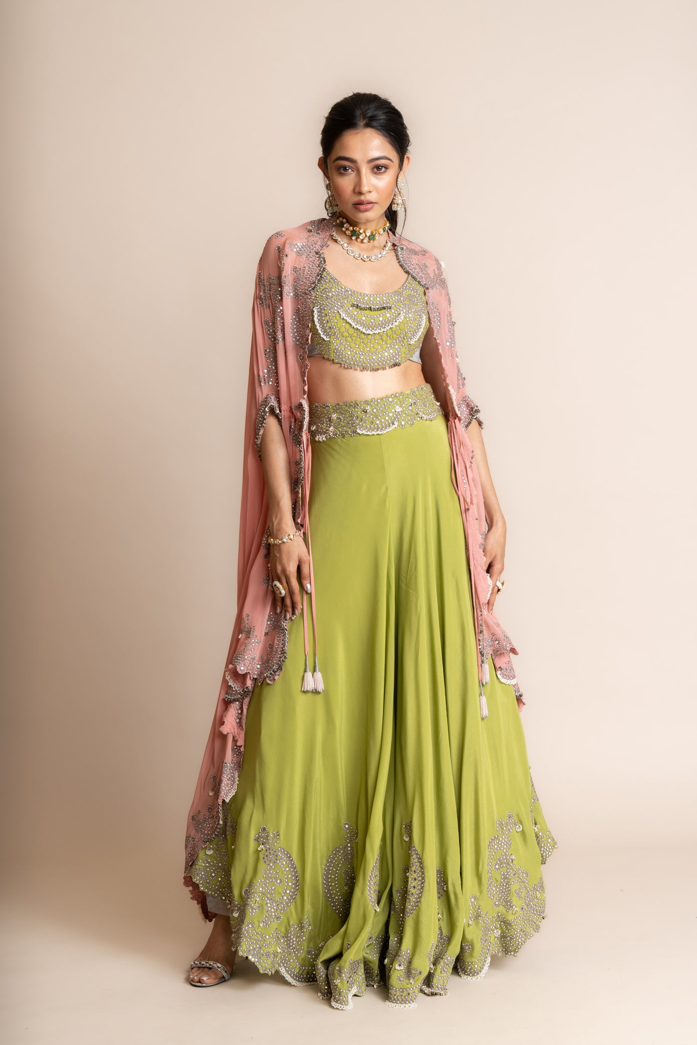 Nupur Kanoi Cape With Circular Pants Set indian designer wear online shopping melange singapore