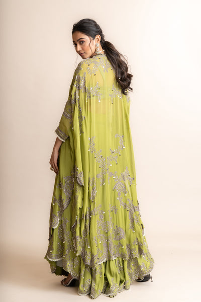 Nupur Kanoi Cape With Circular Pants Set indian designer wear online shopping melange singapore