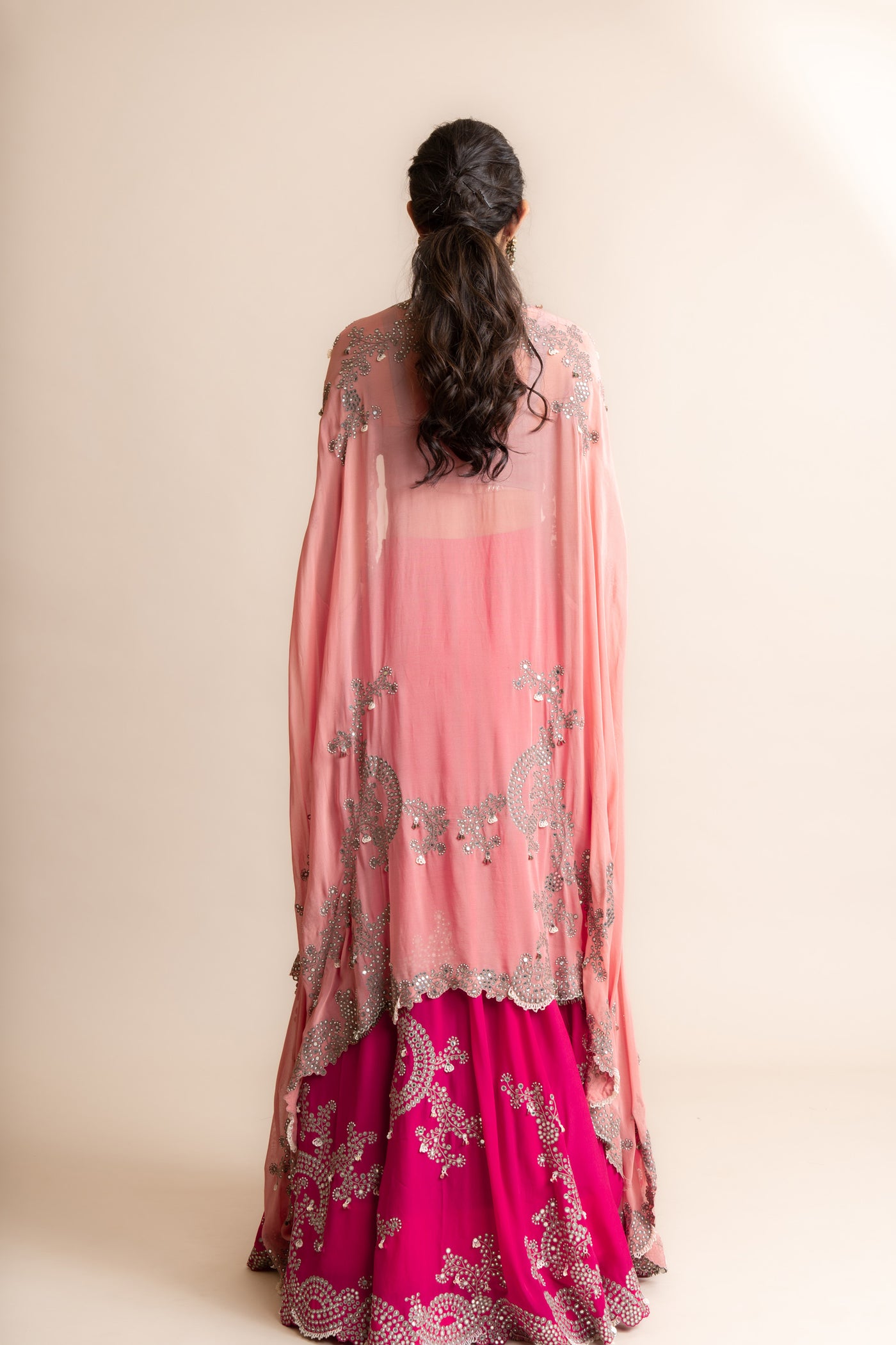 Nupur Kanoi Cape With Lehenga  Set indian designer wear online shopping melange singapore