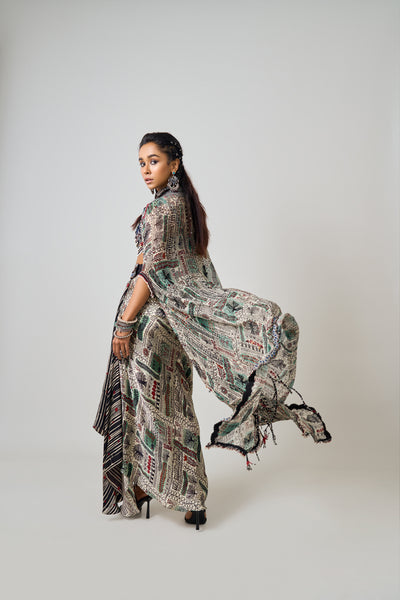 Nupur Kanoi Cape & Skirt Set indian designer wear online shopping melange singapore