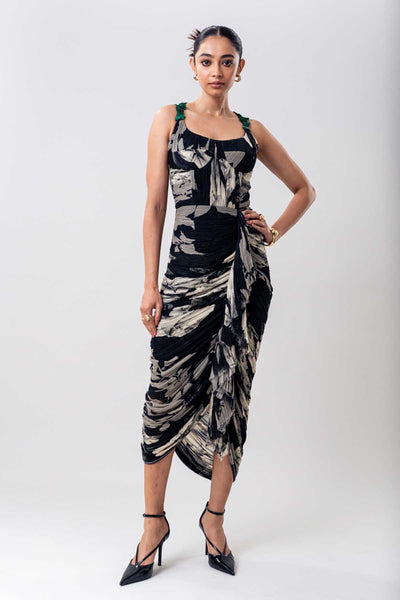 Nupur Kanoi Crush Black Bustier Dress indian designer wear online shopping melange singapore 