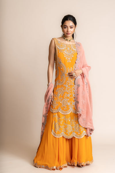 Nupur Kanoi Double Layer Kurti Set indian designer wear online shopping melange singapore