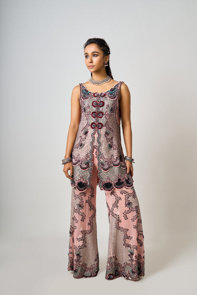 Nupur Kanoi Double Layer Kurti Set indian designer wear online shopping melange singapore
